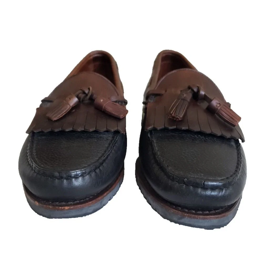 Allen Edmonds Loafers Men’s Size 11 D Nashua Tassel Brown Black Pebble Leather